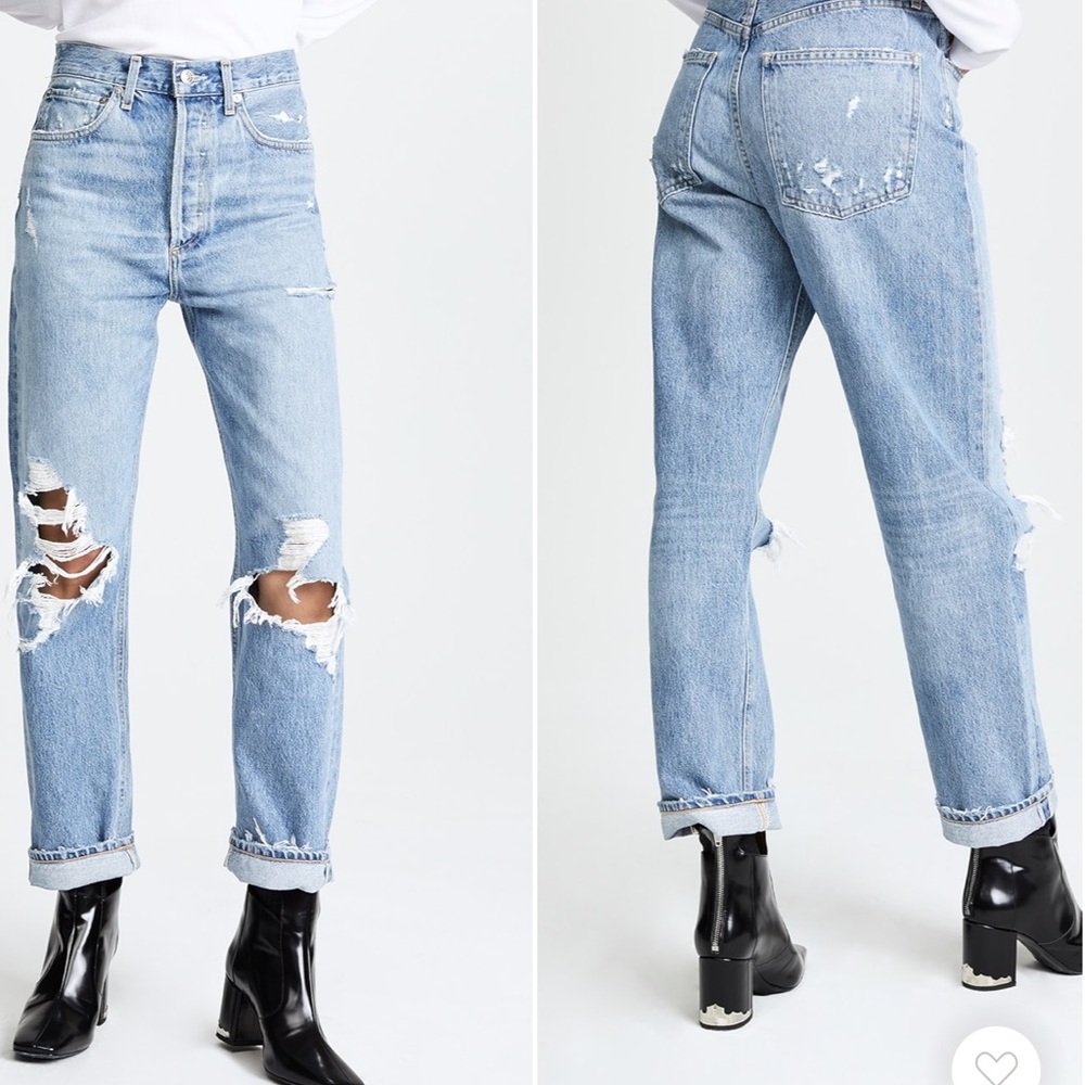 AGolde -90s mid rise distressed jeans